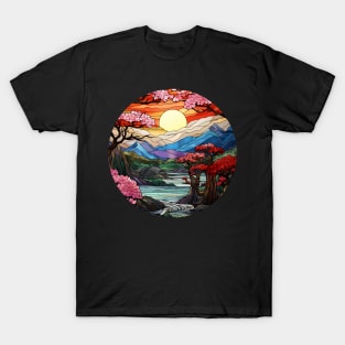 Blue Mountain Sakura Blossoms T-Shirt